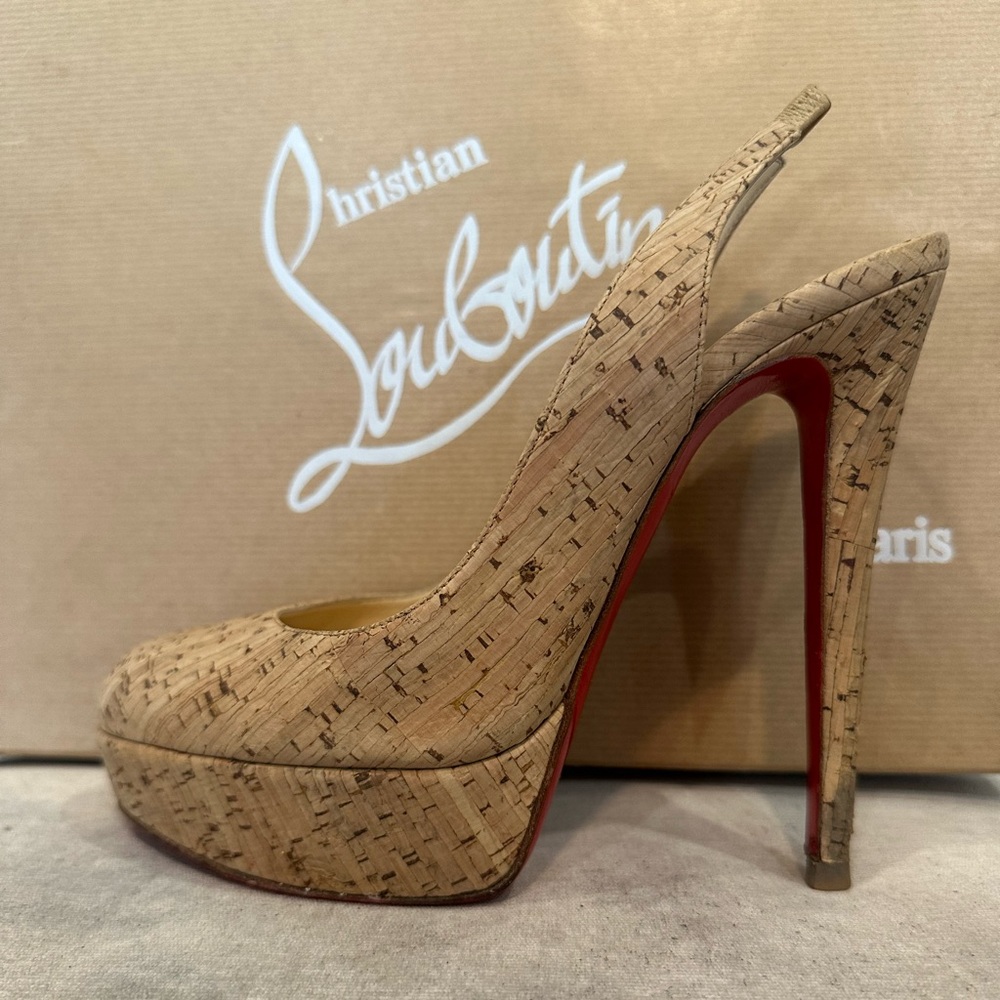 Christian Louboutin Tan Platform Heels